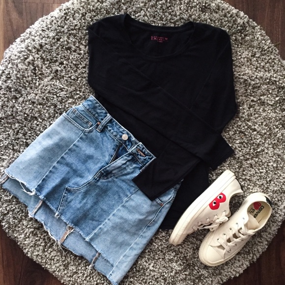 Giordano Tops - Giordano Basic Black Tee
